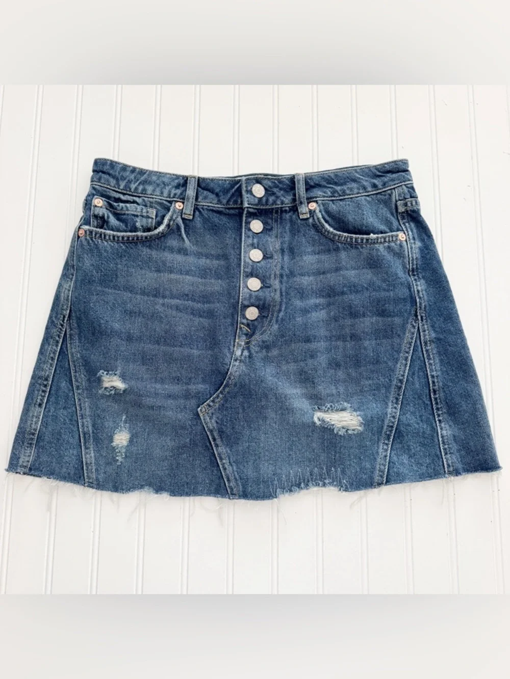 We the Free Button Fly Denim Mini Skirt - Size 30